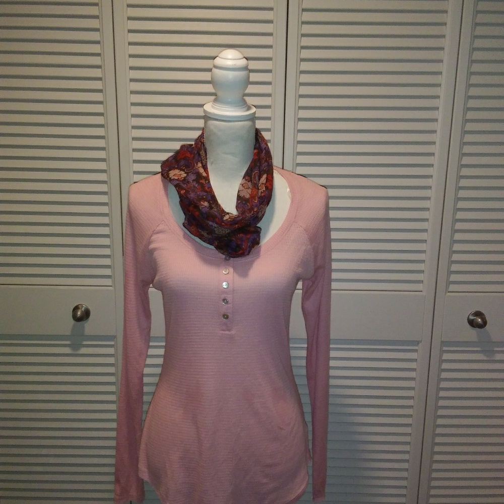 Pink long sleeve top with scarf (NEW)